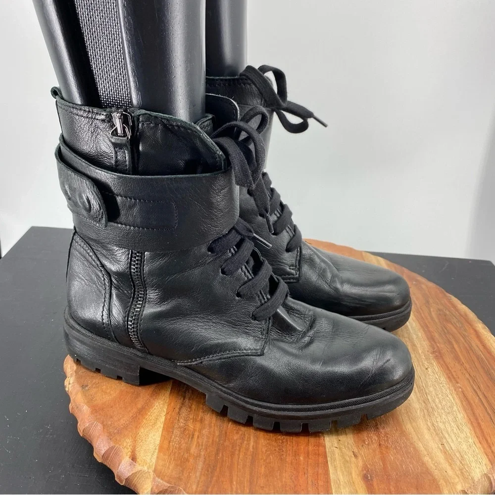 Donna Carolina women's leather ankle boots black  made in Italy sz 36 US 6 - Picture 3 of 8